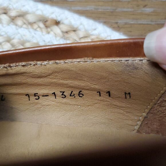 Johnston & Murphy Cellini Tan Calfskin Loafers Italian, Size 11M - Picture 6 of 10